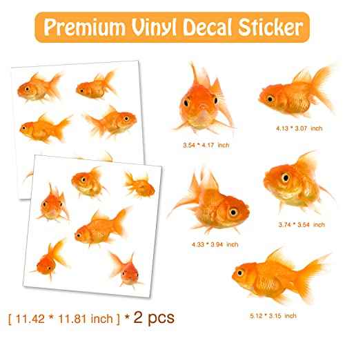Vinyl Stickers 12 Goldfish Wall Decals Peel and Stick Wall Decor Stickers for Home Bathroom Kitchen Windows Wall Decor Laptop Sticker Car Decal Travel Luggage Sticker Decorations