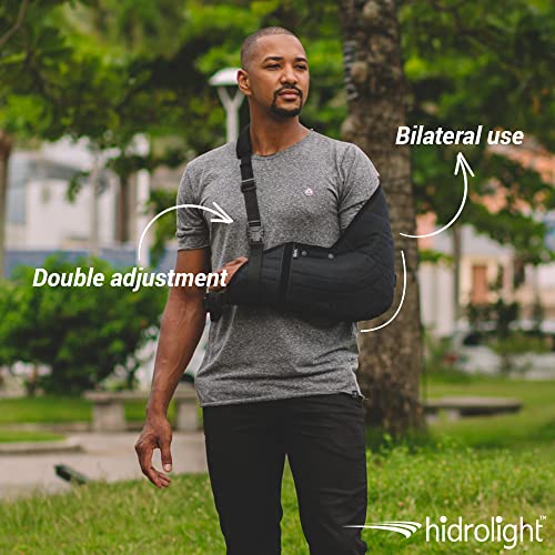Immobilizer Arm Sling for Upper Limb Injuries - Arm Brace for Left and Right, Bursitis Elbow Brace, Arm Support Straps - Shoulder Support Immobilizer for Rotator Cuff - Black, Medium