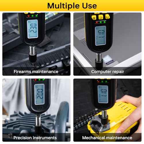 32PCS Digital Torque Screwdriver, 2.66-53.1 in-lbs/0.3-6 Nm, Inch Pound Torque Screwdriver Electrician with Buzzer & LED Indicator, Adjustable Screwdriver Torque Wrench Set with Bits & Sockets