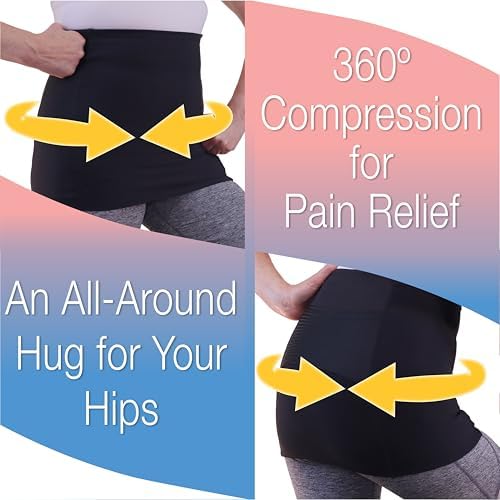 Alki Active® Hip Pain Relief Compression Band for Women - for Sciatic Nerve, Hip Flexor Strain, Torn Labrum, Arthritis, Bursitis, EDS, Fibromyalgia (X-Small)