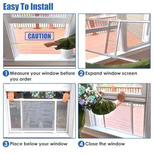 4 Pack Expandable Window Screen, 2 Way Sliding Adjustable Window Screen, Horizontal (10" H x 16" - 30" W), Horizontal and Vertical Adjustable, Durable Replacement Screen for Window, Window Screen Mesh
