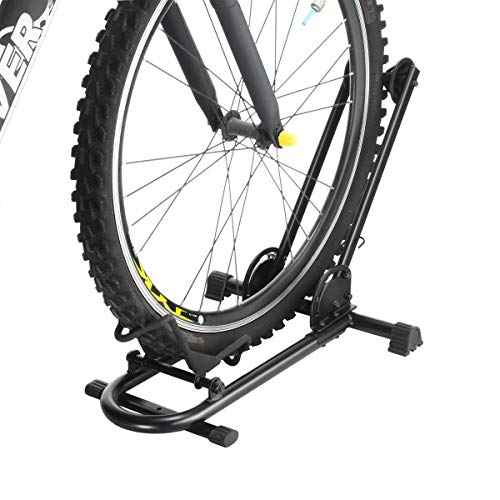 Bike Floor Stand ? Foldable Bicycle Stand with Rubber Feet for Indoor Bike Storage ? Touchless Parking for a Mountain, Road, or BMX Bike