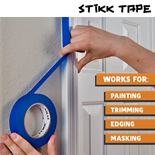 STIKK Painters Tape - 3pk Orange Painter Tape - 1/4 inch x 60 Yards - Paint Tape for Painting, Edges, Trim, Ceilings - Masking Tape for DIY Paint Projects - Residue-Free Painting Tape