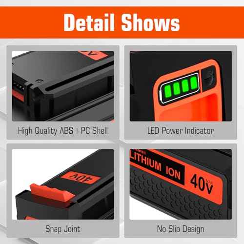 2-Pack 3600mAh Lithium ion 40 Volt LBX2540 Replacement Battery Compatible with Black and Decker 40V Battery LBX2540 LBX1540 LBX2040 LBXR36 LBXR2036 LBXR36-2 LST540 LCS1240 LST136W Power+ Tools(Red)