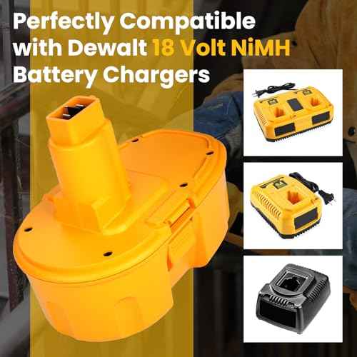 2-Pack 18V 3.6Ah DC9098 DC9099 Replacement Battery for Dewalt 18V Battery DC9096 DC9098 DC9099 DW9095 DW9096 DW9098 DE9038 Compatible with Dewalt 18 Volt Battery Tools Drills Drivers Wrench£¨Yellow£©