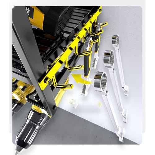 Power Tool Organizer, 2-Layer Metal Wall Mount Storage Rack, Tool Holder for Garage Workshop