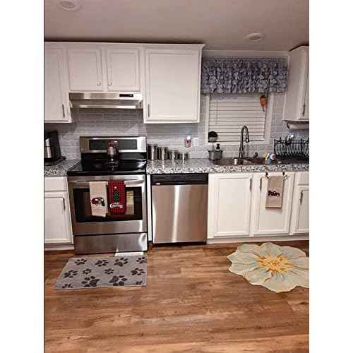 Teemall Light White Granite Look Marble Film Vinyl Self Adhesive Kitchen Countertop Peel Stick Wallpaper Decal 17.7''x98'' (Terrazzo)