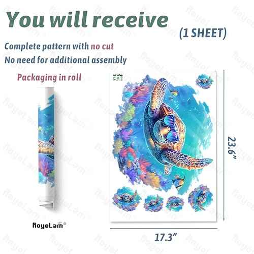 Sea Turtle Wearing Sunglasses Wall Decals Removable Animal Vinyl Stickers for Nursery Living Room and Bathroom Ocean Theme Decor Peel and Stick Wall Art