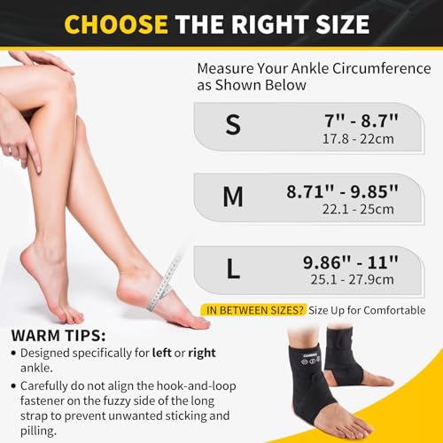 CAMBIVO Ankle Brace for Women & Men, Compression Ankle Support for Sprain & Strain, Achilles Tendonitis, Plantar Fasciitis & Recovery, Ankle Sleeve for Running, Basketball, Football, Daily Use