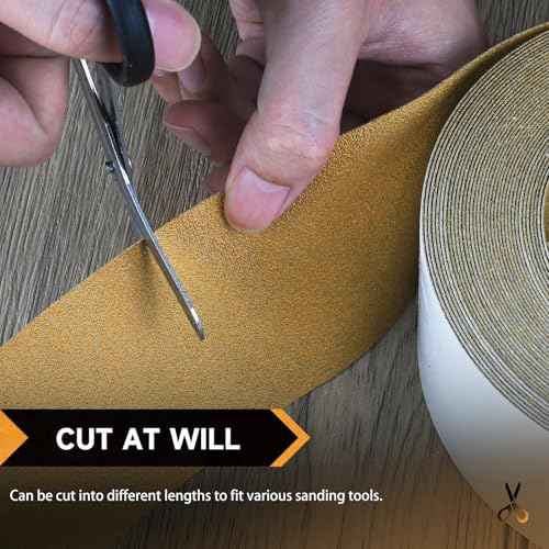 240 Grit Sandpaper Roll PSA Sand Paper Self Adhesive Stickyback Longboard 2-3/4" Wide 13 Yard Continuous Sanding Sheets for Hand Sanding Blocks, Woodworking, Metal, Plastic, Sanding Blocks