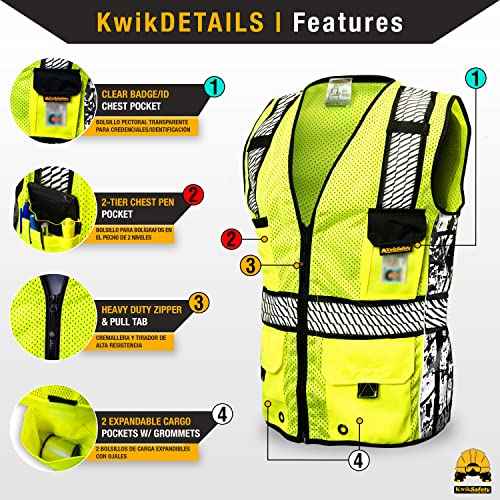 KwikSafety - Charlotte, NC - RoadBOSS Econ & Premium Safety Vest Class 2 Reflective Vest ANSI OSHA Safety Vest for Men
