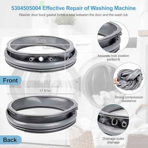 5304505004 Washer Door Gasket Replacement Compatible with Frigidaire Electrolux Washer Door Seal, 5304505004 Front Load Washing Machine Door Bellow Boot Gasket Replace Parts 5304516744 5304505239