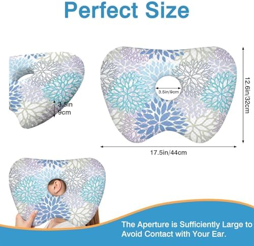Ear Piercing Pillow for Side Sleepers Pillows with Holes for Ear Pain,Donut Pillow for Ear Side Sleeping Pillow for Adults CNH Ear Pain Relief Pressure Sores Ear Pillow with Hole in Center