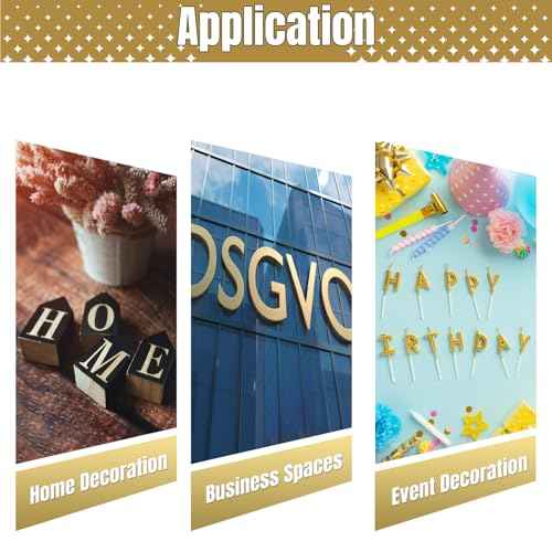 3D Letters for Wall Decor£¬Gold Elegant Wall Letters for Stylish Letter Wall Decor and DIY Home Decoration £¨E,2 pcs£©