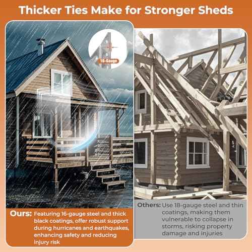 50 Pack 16-Gauge Hurricane Ties for Rafter, Heavy Duty Hurricane Straps, Robust Hot Dip Galvanized Rafter Ties Brackets, Joist Hangers for 2X Deck Joists