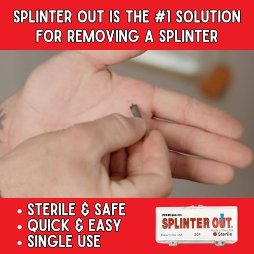 Splinter Out Splinter Remover 10 Count (Pack of 1) | Fast, Painless Splinter Removal | Essential First Aid for Home, Work, Travel & Camping | Ideal for Hiking, Woodworking, Gardening & Outdoors