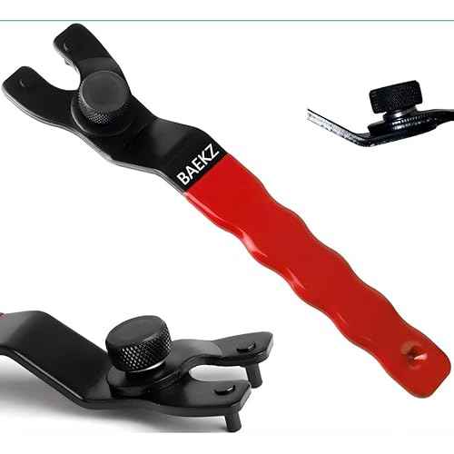 BAEKZ Adjustable grinding wrench, pin wrench for angle grinder and polishing machine (1, red)