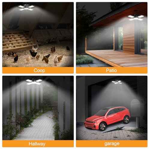 Solar Shed Light Outdoor Indoor Upgrade 1200LM 174LED 4 and 1 Heads Motion Sensor Pendant Light Daytime Work Light with 5 Lighting Modes Remote Control IP65 Waterproof for Barn Gazebo Shop 2 Pack