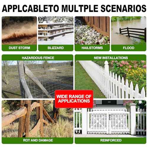 Fence Post Repair Kit£¬Heavy Duty Steel Fence Post Anchor Ground Spike £¬Quick Fix Broken/Leaning Wood Posts with£¬and Fixed Fence Posts£¨4-Pack£©