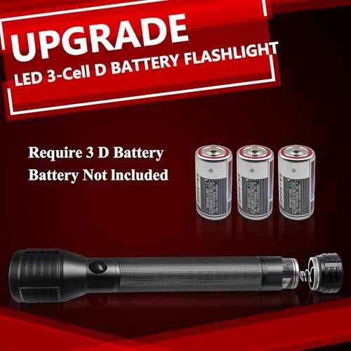 Heavy-Duty LED D Battery Flashlight (3-D)