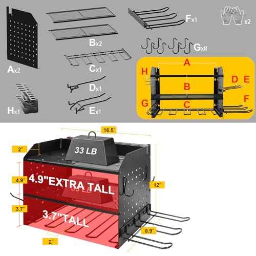 Modular Power Tool Organizer, Premium 3 Layer Wall Mount 6 Drills Holder, Efficient Garage Tool Storage Solution, Great Gifts for Men