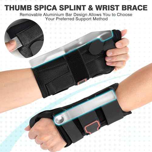 Wrist Brace & Thumb Spica Splint, for De Quervain's Tenosynovitis, Tendonitis, Carpal Tunnel & Arthritis Wrist Support Thumb Splint (Left Hand - Medium)