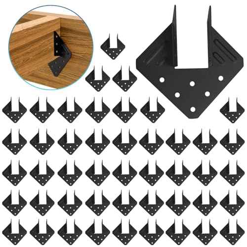 Hurricane Ties for Rafter, 48 Pack Hurricane Straps,Black Powder Coating Roof Brackets Fit 2X Truss to Rafter Connector,Joist Hangers,Hurricane Clips