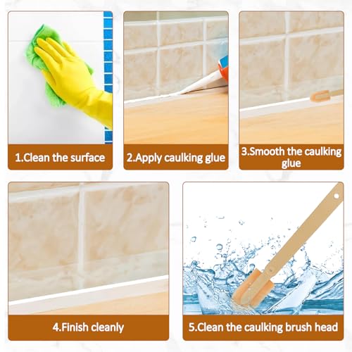 4 Size Caulk Smoothing Tool Silicone Caulking Finishing Tool Caulking Finger Kit Reusable Sealant Spatula Spreader Rubber Caulk Finishing Set Grout Sealer Remover for Tiles Brick Kitchen Bathroom