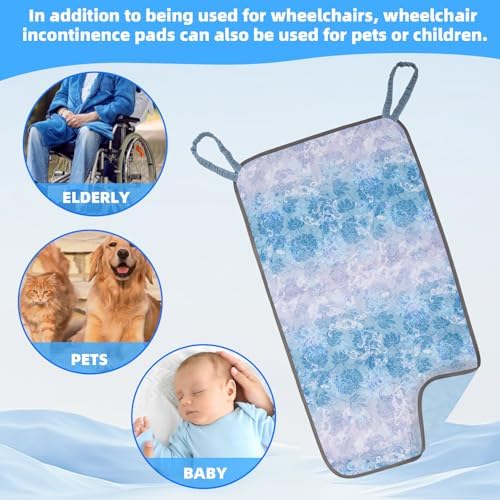 Waterproof Highly Absorbent Incontinence Wheelchair Pads for Elderly, Washable and Reusable wheelchair incontinence pads with Two Loop Handles 35" x 18" for Most Wheel Chair, Wheelchair Accessories