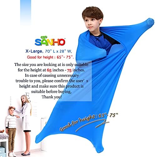 SANHO Premium Sensory Sock,Body Sock,Updated Version, X-Large, 70" L x 28" W, Good for Height: 65"-75" Blue