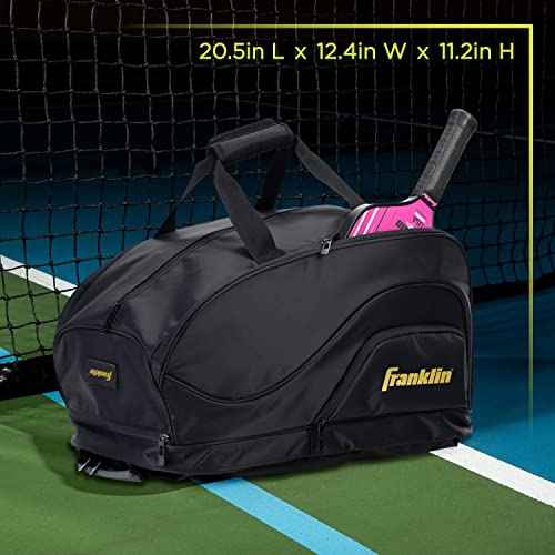 Franklin Sports Pickleball Bags - Sling Bag - Duffle Bag - Backpack for Paddles, Pickleballs + Accessories - Elite Nylon Fabric - Pickleball Equipment Bag for Men + Women - Black