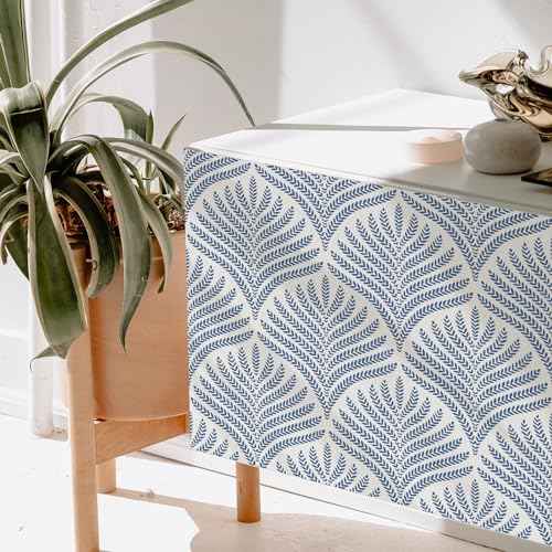 Cohoo Home Blue and White Peel and Stick Wallpaper Modern Navy Blue Contact Paper for Cabinets Drawers Boho Self-Adhesive Wallpaper Geometric Contact Paper Bathroom Bedroom Waterproof 17.3inW 78.7inL
