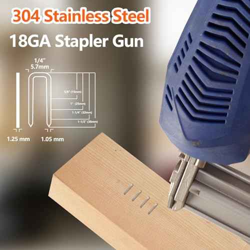 304 Stainless Steel 18 Gauge 1/4 Inch Narrow Crown Staples (1-1/2"-1000)