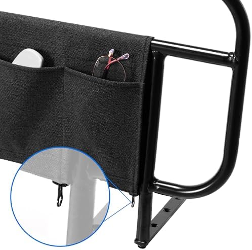 Bed Side Rails for Adjustable Bed Base for Elderly Adults Safety, Fit Wooden Base Only, for Mattress Under 10 Inches, Set of 2