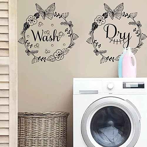 Laundry Room Wall Stickers - Today Naked Tomorrow Wash Dry Bubble Vinyl Decals Quote Art Stickers for Home