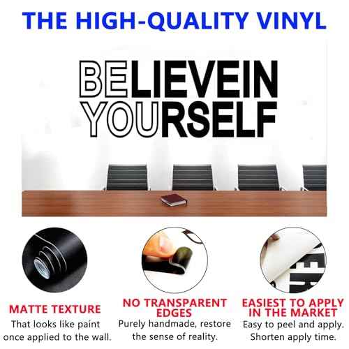 Motivational Quotes Wall Decals for Gym: Office Inspirational Positive Vinyl Art Wall Stickers for Garage Classroom School Home Wall Decor - Believein Yourself 23" X 9"