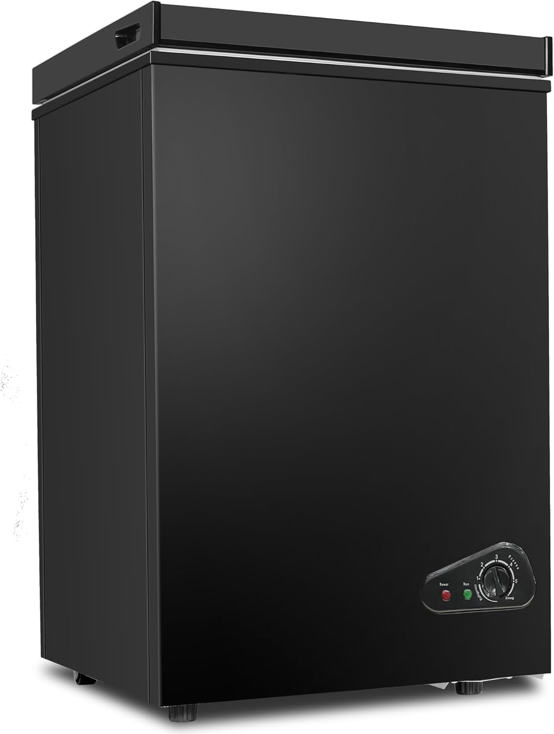 4.99 Cubic Feet Deep Chest Freezer Compact Freezers with Adjustable Thermostat Top Open Door Freezer Compressor Cooling with Rmovable Storage Basket for Home Kitchen Office and Bar (Black)