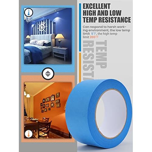 Lichamp Blue Painters Tape, 1 Pack 1.9 inch by 55 Yards Paper Tape, Blue Tapes for Crafts Arts