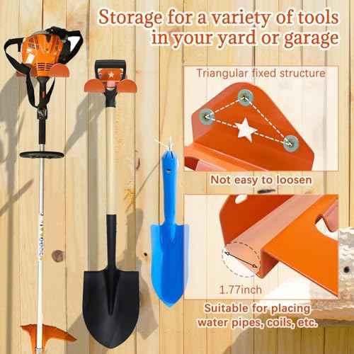 Garage Organizer Weedeater Hanger, Garage Storage Trimmer Rack Shed Organizer Garden Power Tool Hanger for Grass Trimmer, Hedge Trimmer, Garage Wall, Weed Eater, Garden Tools