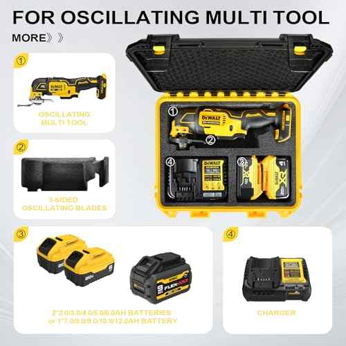 Case for Dewalt Oscillating Multi Tool: Hard Carrying Case Storage Organizer Tool Box for Dewalt 20V Max Cordless Multitool Oscillating DCS356 | DCS354 | DCS353 | Battery | Charger | Tool Accessories