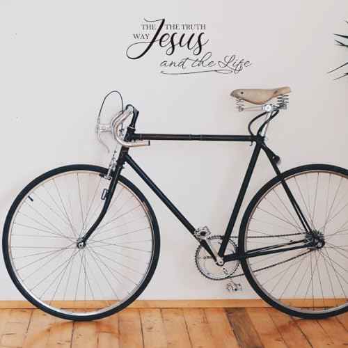 Jesus The Way The Truth and The Life - John 14:6 - Bible Verse Quotes Wall Decal Art Letters Scripture Christian Motto Room Decoration Pure Black Vinyl
