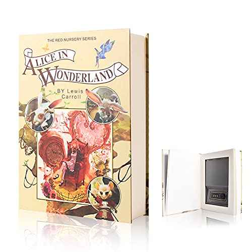 EIOUMAX Real Pages Diversion Book Safe with Combination Lock,Hollowed Out Book Anti-Theft Safe -Alice in Wonderland£¨Full Size£©