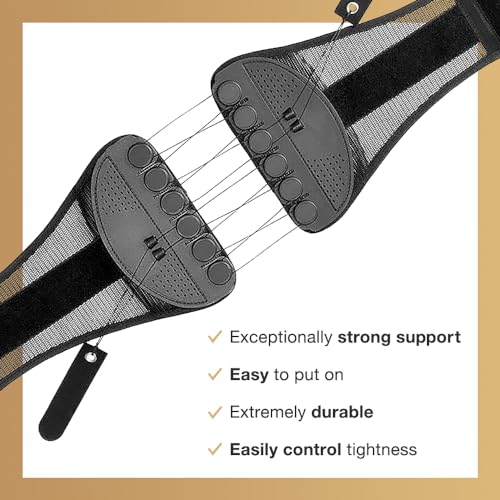 Lumbar Support Back Brace (Official) - Enhances Comfort, Breathable Design, Lower Back Belt, Posture and Spine Support (S size, 23.6-28.7 in)