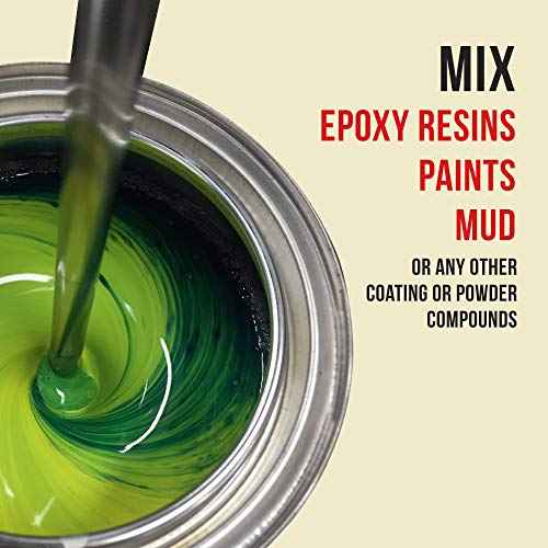 TCP Global Paint Mixer Attachment (Set of 2) - 10" Drill Paddle Mixer with 1/4" Round Shafts, 2.5" Plastic Paddles - Mix 1 Quart to 1 Gallon of Paint, Epoxy Resin, Concrete, Drywall Mud, Mortar
