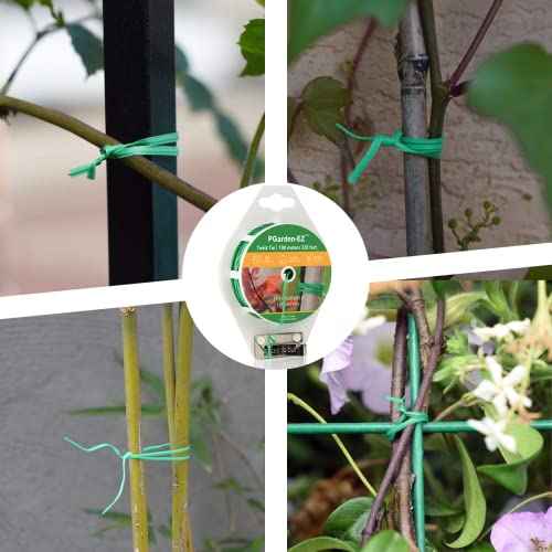 Twist Ties - 328ft Plant Ties PE-Coated Garden Ties with Cutter for Gardening Tomatoes Vines and Office Home Cable Organizing (1Reel/Green)¡¦