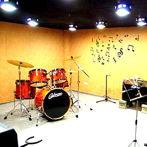 Music Wall Stickers&Murals Musical Note Wall Decals PVC Material Decals for Classroom Recording Studio Decoration Home Decor£¨Black£©