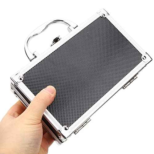 DOITOOL Aluminum Tool Chest Portable Tool Box with Padded Foam, Lockable Storage Toolbox for Measurement Instruments (18 x 11 x 5.5cm)