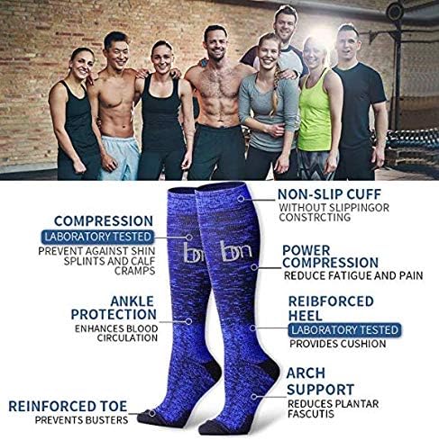 BIQU Compression Socks for Women and Men Circulation-Best Support for Running, Athletic, Nursing, Travel