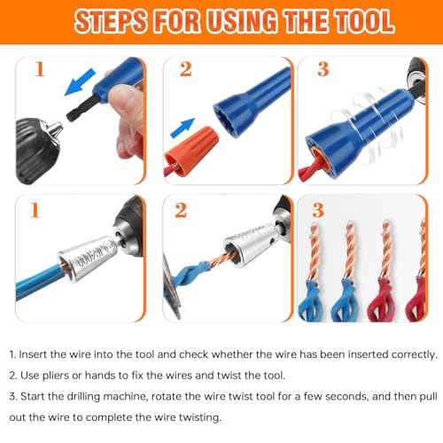 4 PCS Heavy Duty Wire Nut Twister, Fast Wire Twister Tool for Drill, Spin Twist Wire Connector Socket, Wire Connector Driver with 1/4" Chuck, Wire Stripping and Twisting Tool