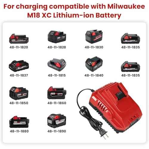 Rapid Battery Charger Station for Milwaukee M18 Charger Compatible with Milwaukee 18V Lithium Battery